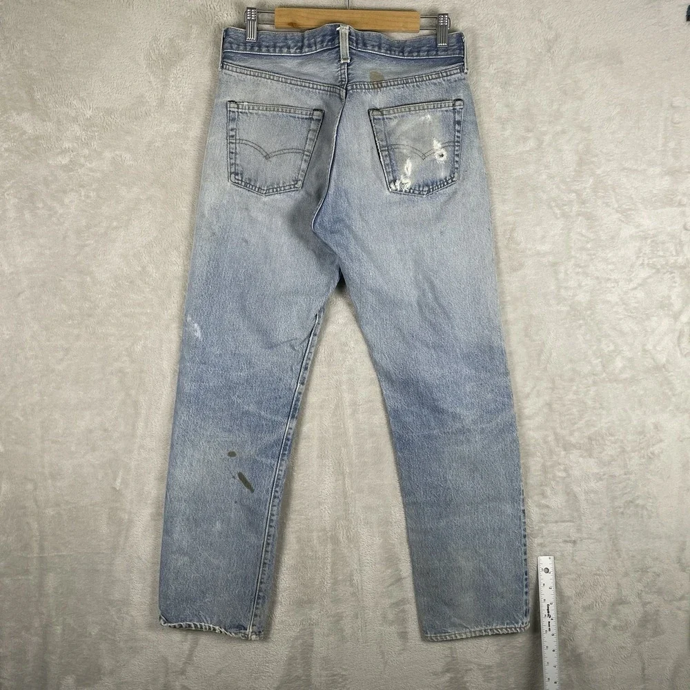 Vintage Levis 501 Jeans Mens 30x30 Redline Selvedge 1980s Made in USA Whiskers